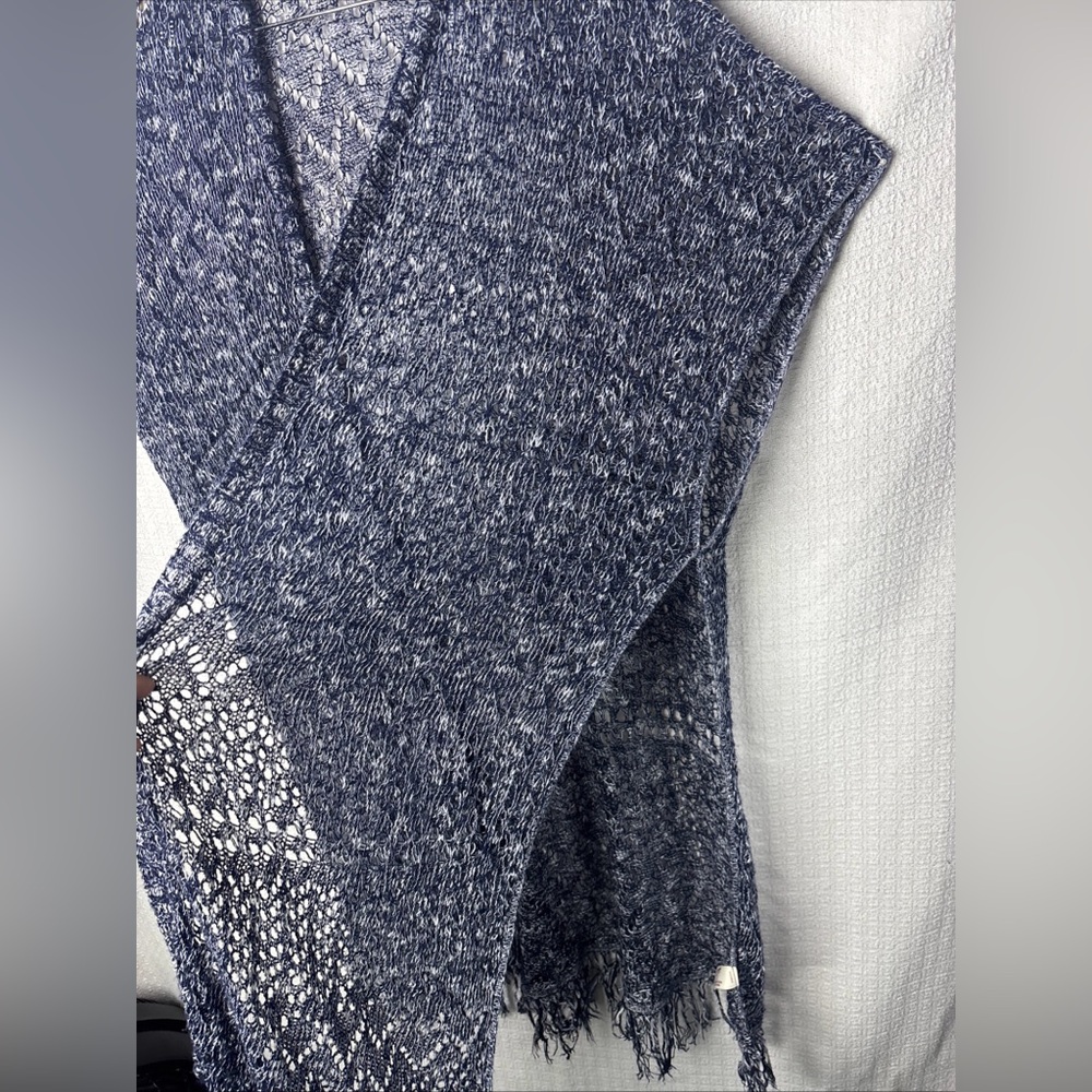 Arizona Jean Company Blue Patterned Fringe Cardigan‎ - Picture 4 of 11